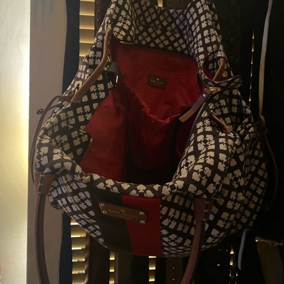Kate Spade New York Stevie Noel Brown Red Stripe Tote - Picture 1 of 4